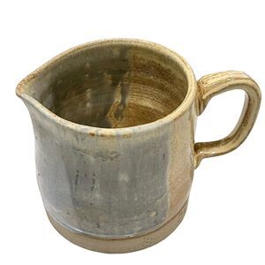 Vintage Pitcher Creamer Glazed Stoneware Signed Marked BC Heavy Pottery B.C.